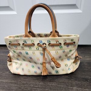 Dooney & Bourke Cream Multicolor Logo Tote